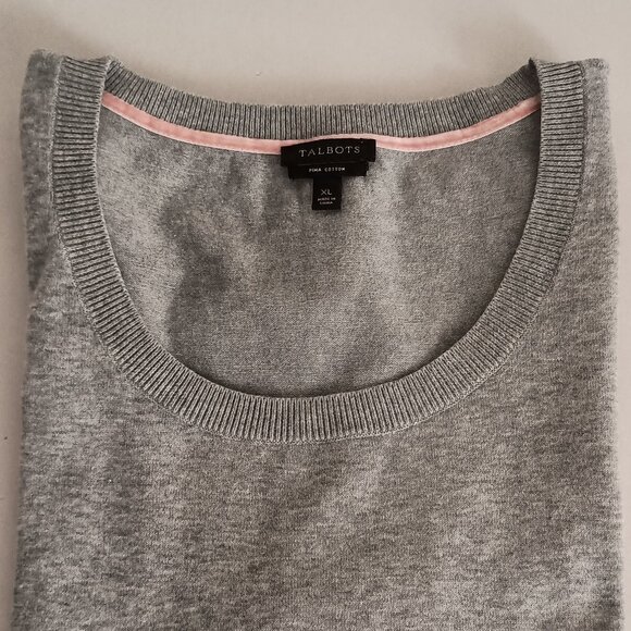 Talbots Women’s Gray Grandpa Style Knit Crew Neck Vest Size XL - Picture 6 of 14